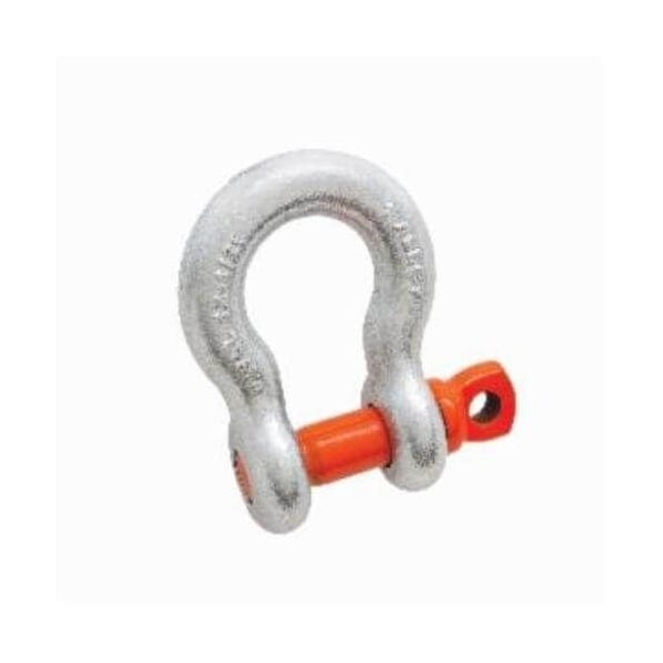 Anchor Shackle, 5 Ton Load, 58 In, 34 In Screw Pin, Galvanized, 5411095